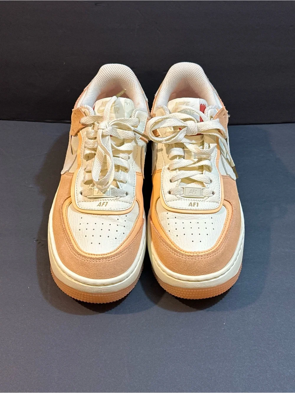 🔥🔥Nike Air Force 1 Shadow Sisterhood Cashmere Tan/White kids Size 7.5🔥